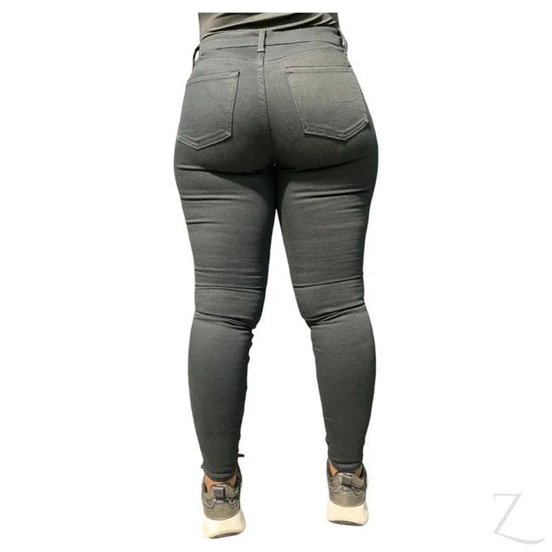 Ladies Super Stretchy Strong Skinny Denim Jeans | Plain | "Roo"