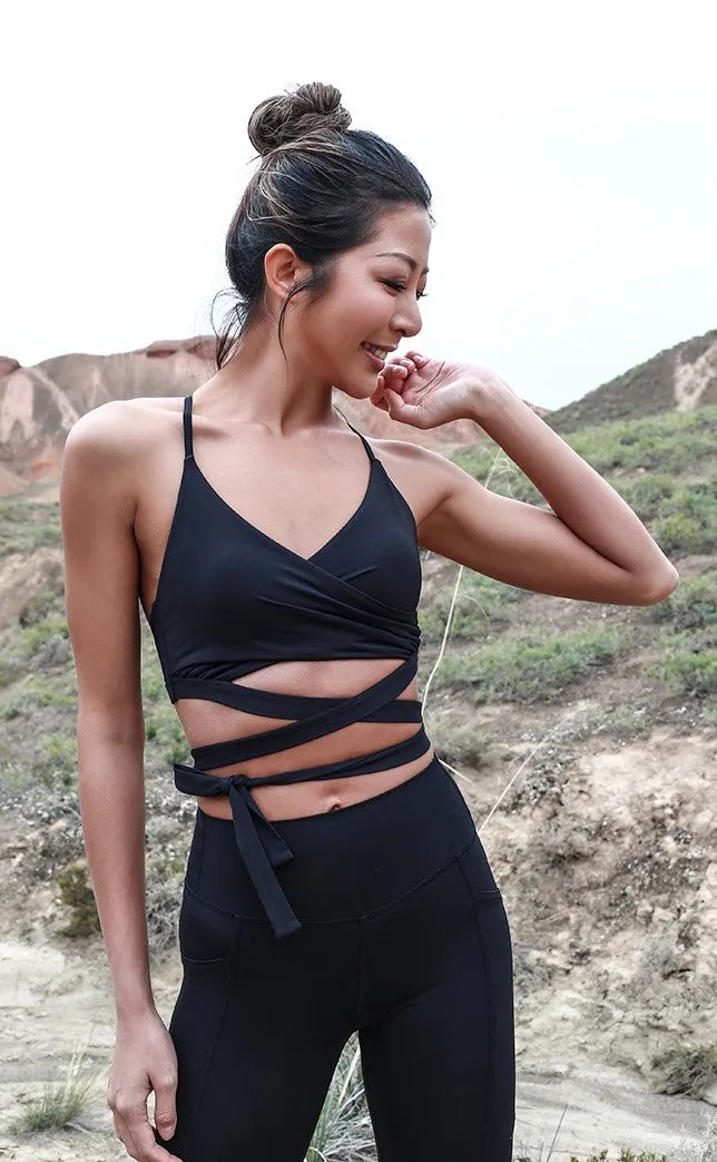 LANIKAR WRAP BRA TOP WITH TIE DETAIL