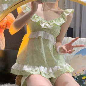 Lemongrass and Chamomile     Sleepwear Set Kawaii Academia Y2K Cottagecore Coquette Fairycore Dollette Princesscore