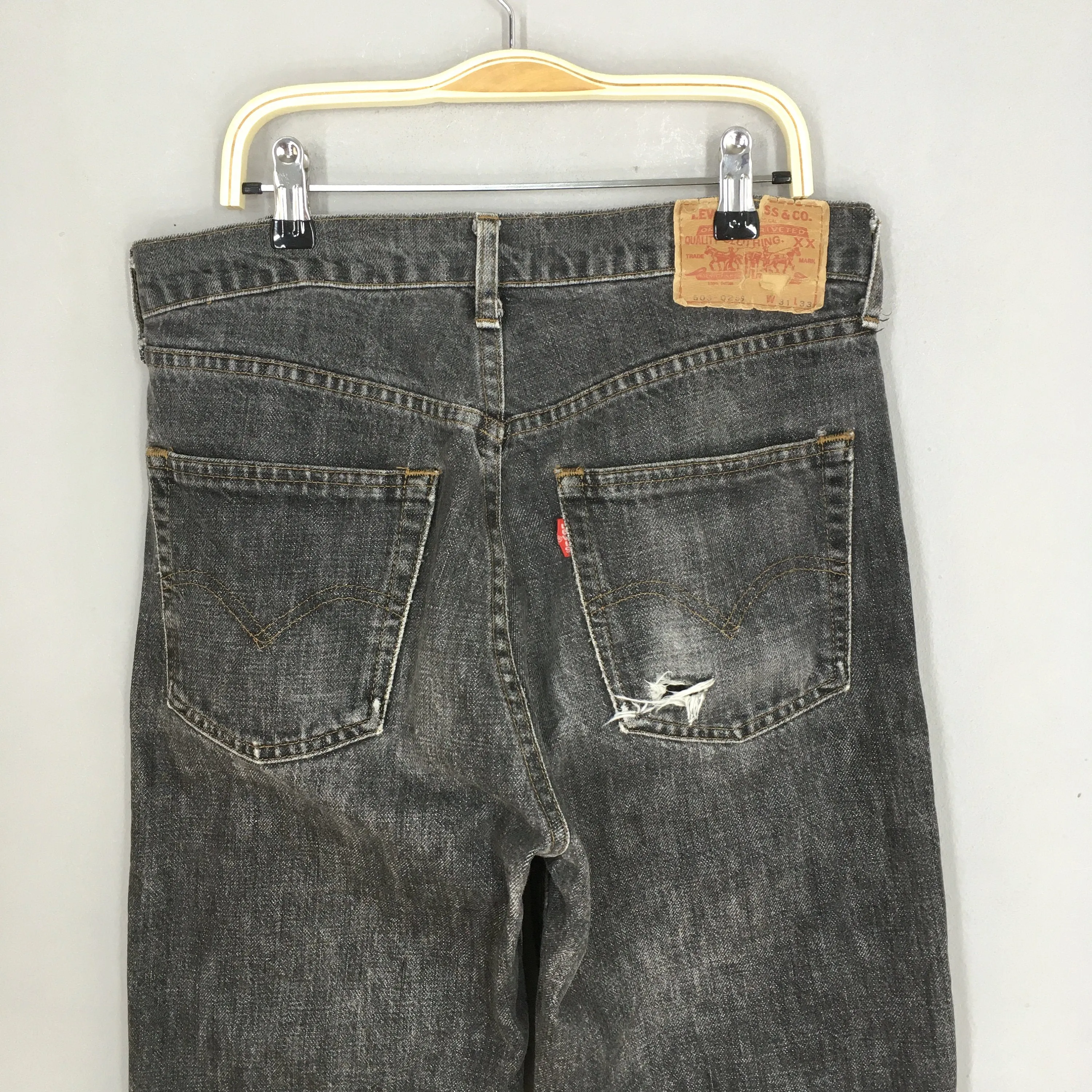 Levi's 503 Black Faded High Waisted Jeans Size 29x28.5