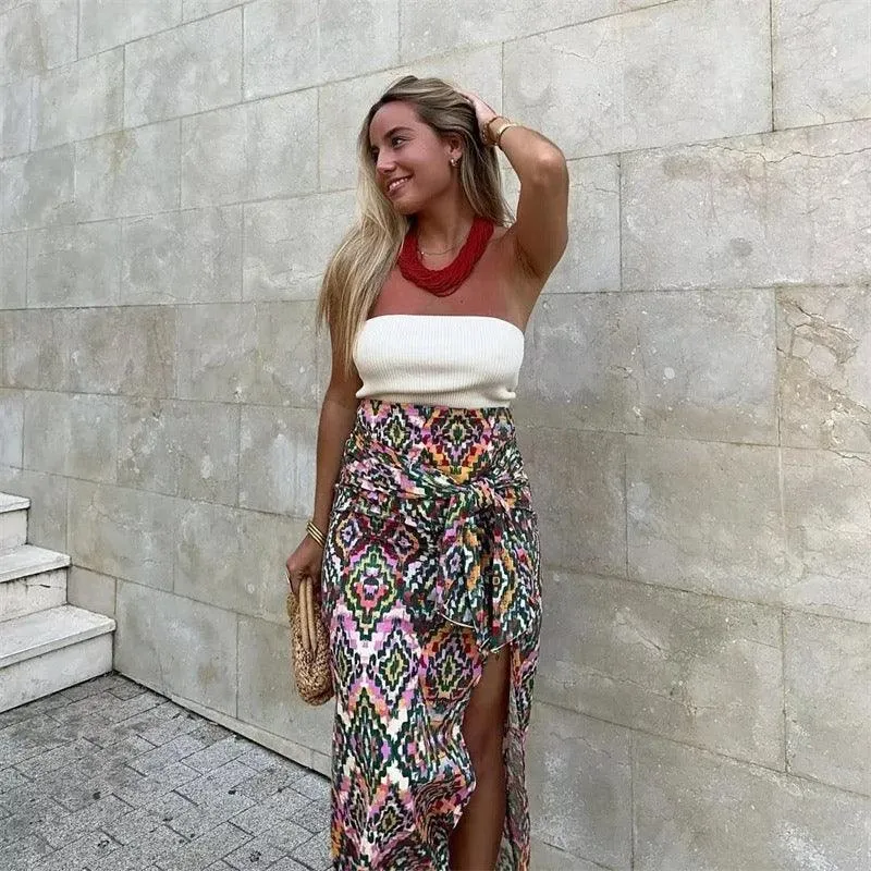 Lulu Printed Midi Skirt