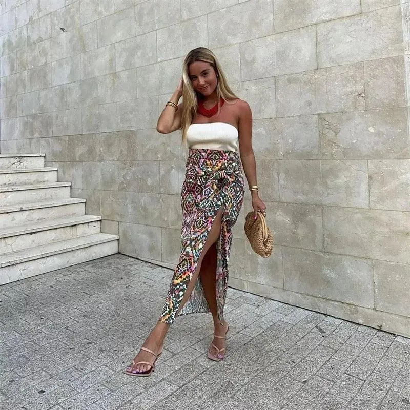 Lulu Printed Midi Skirt