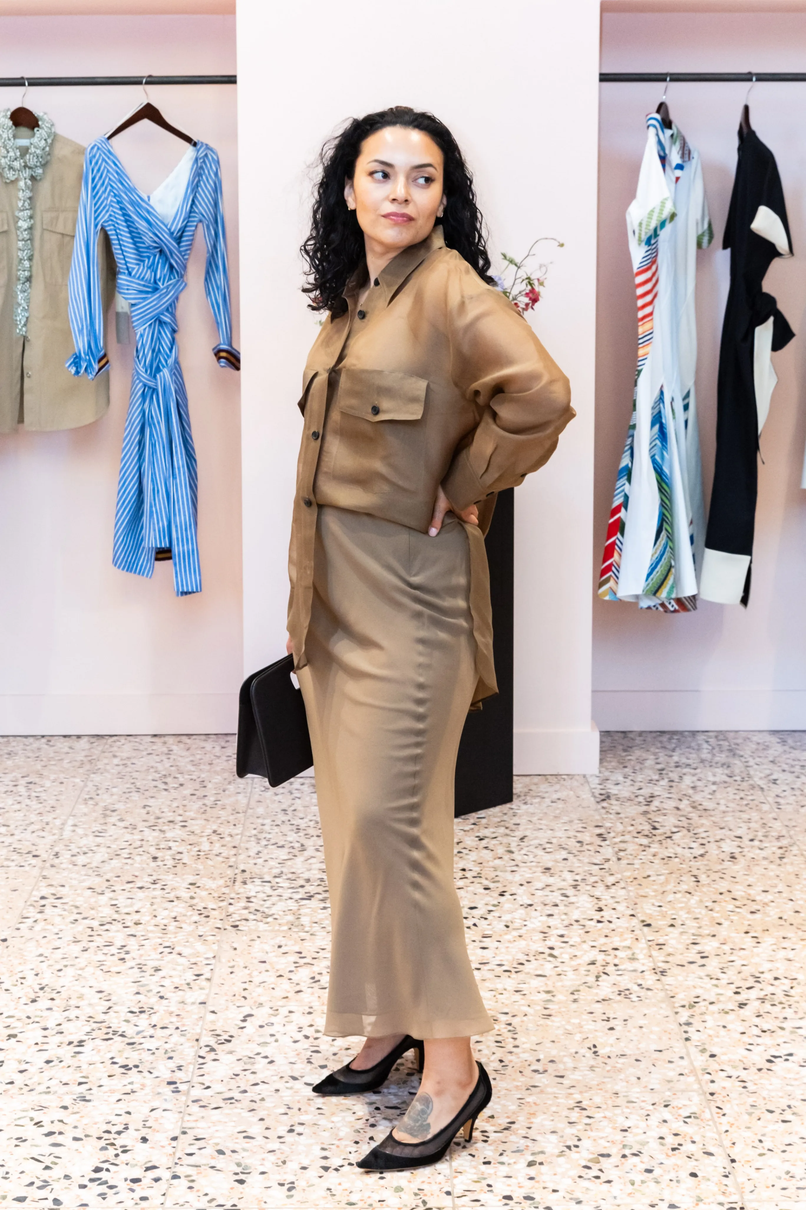 Mauva Silk Maxi Skirt