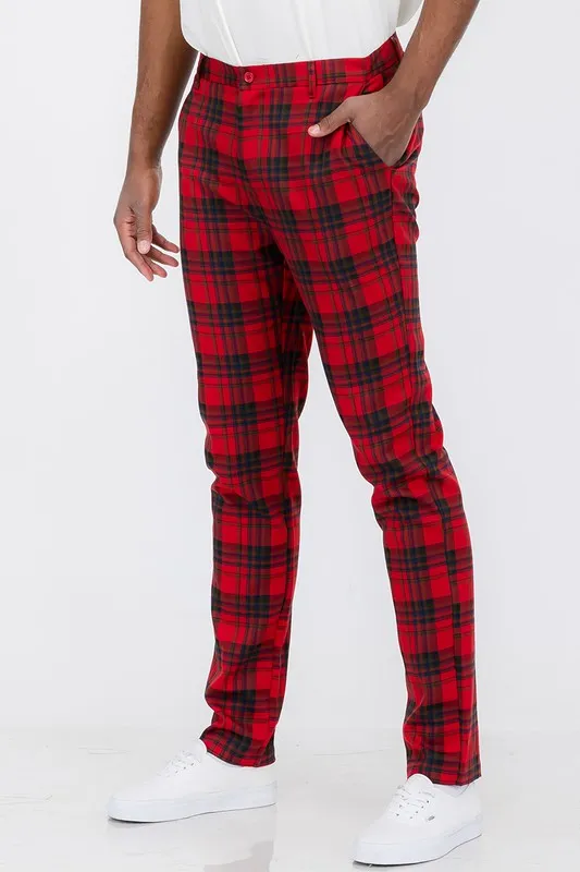 Mens Plaid Trouser Pants