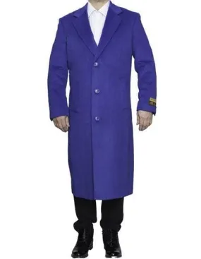 Mens Wool Trench coat - Blue Color Mens Overcoat