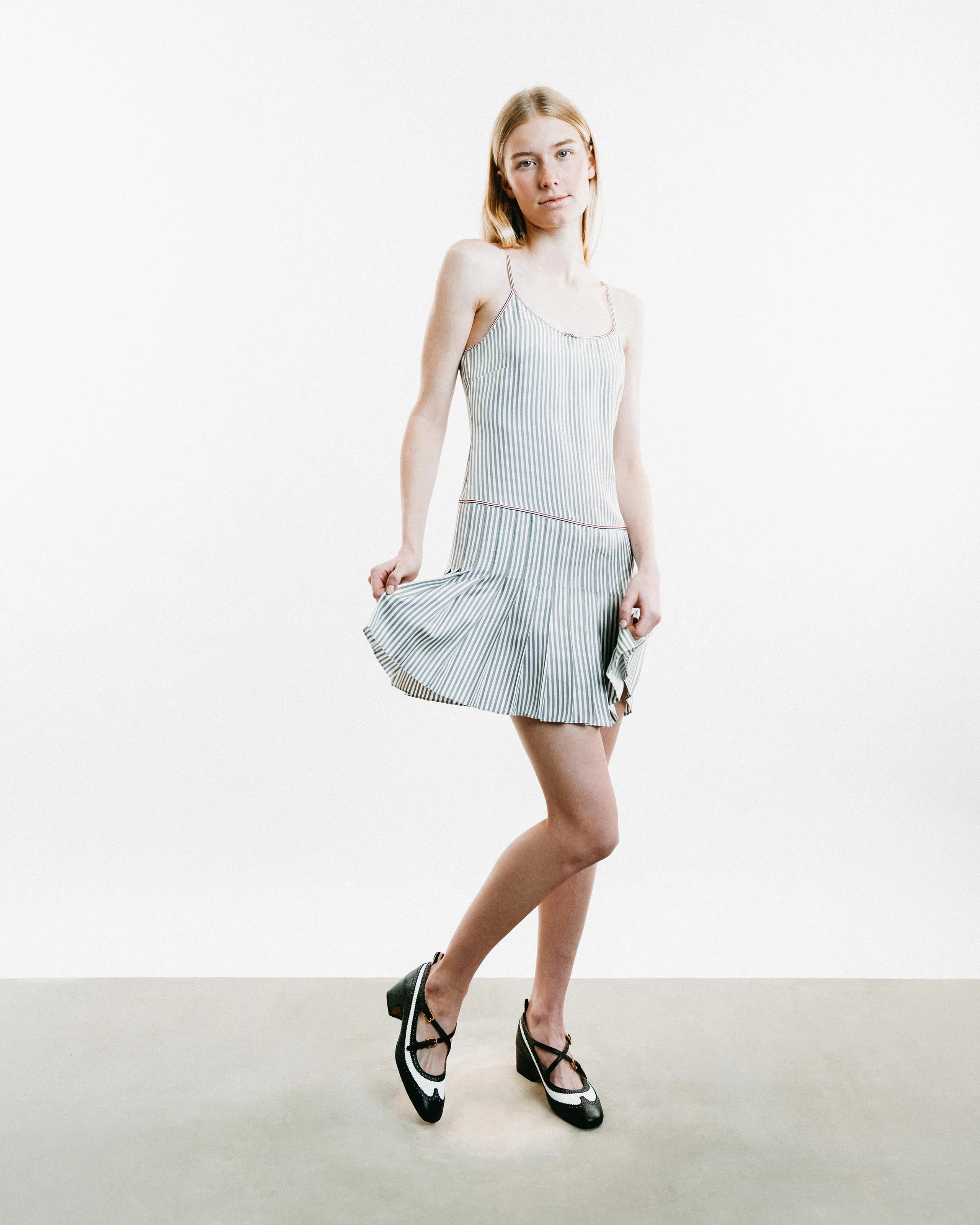 Mini Mini Pleated Bottom Slip Dress