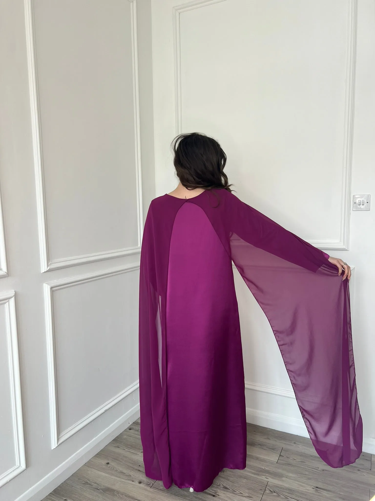 Miri Cape Dress - Plum