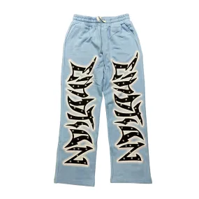 MIXED EMOTIONS Blue Graffiti Pants (Blue)