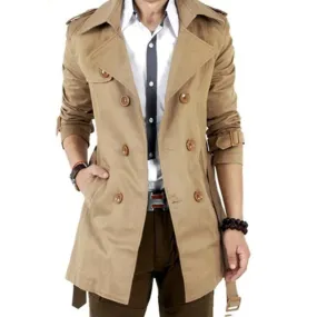 Modern men's coat - Stylish trench coat with double-breasted design