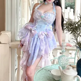 Moonberry Blooms       Dress with Optional Choker Set Kawaii Academia Y2K Cottagecore Coquette Fairycore Dollette Princesscore
