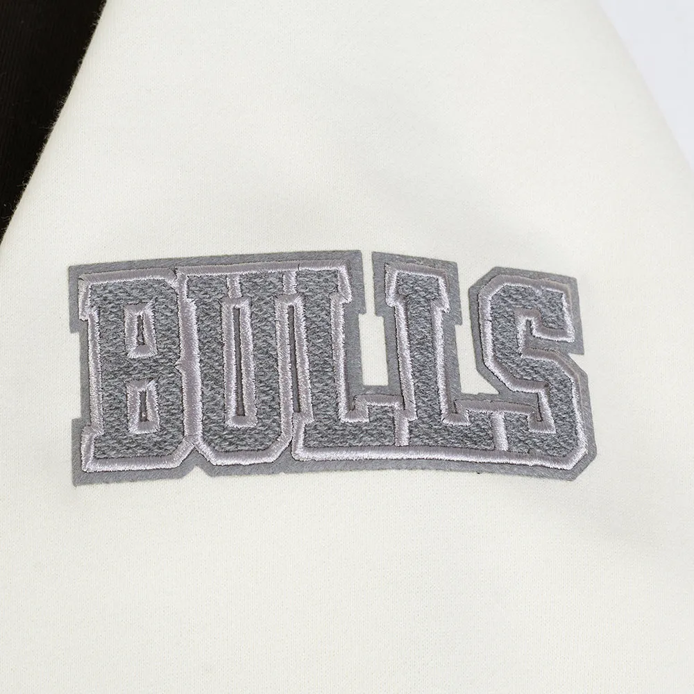 NBA CHICAGO BULLS REVERSE FRENCH TERRY MEN'S CB FLC PO HOODIE (BLACK/GRAY/EGGSHELL)