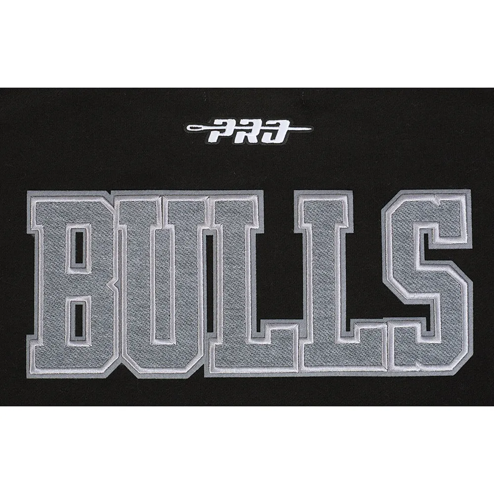 NBA CHICAGO BULLS REVERSE FRENCH TERRY MEN'S CB FLC PO HOODIE (BLACK/GRAY/EGGSHELL)