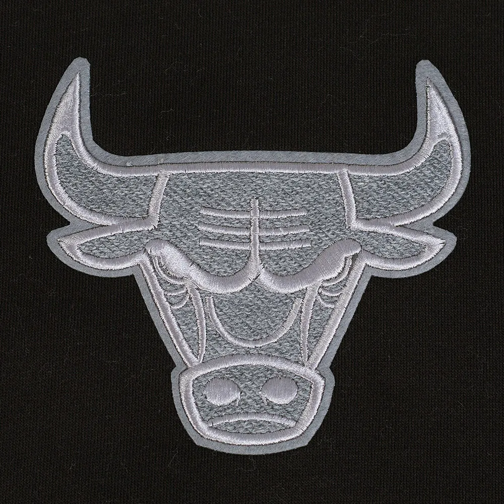 NBA CHICAGO BULLS REVERSE FRENCH TERRY MEN'S CB FLC PO HOODIE (BLACK/GRAY/EGGSHELL)