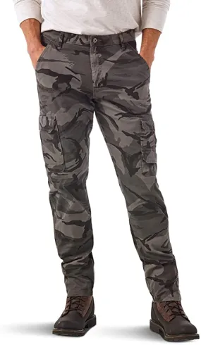 New Wrangler Mens Regular Tapered Cargo Pant in Grey Camo, Sz 32X32