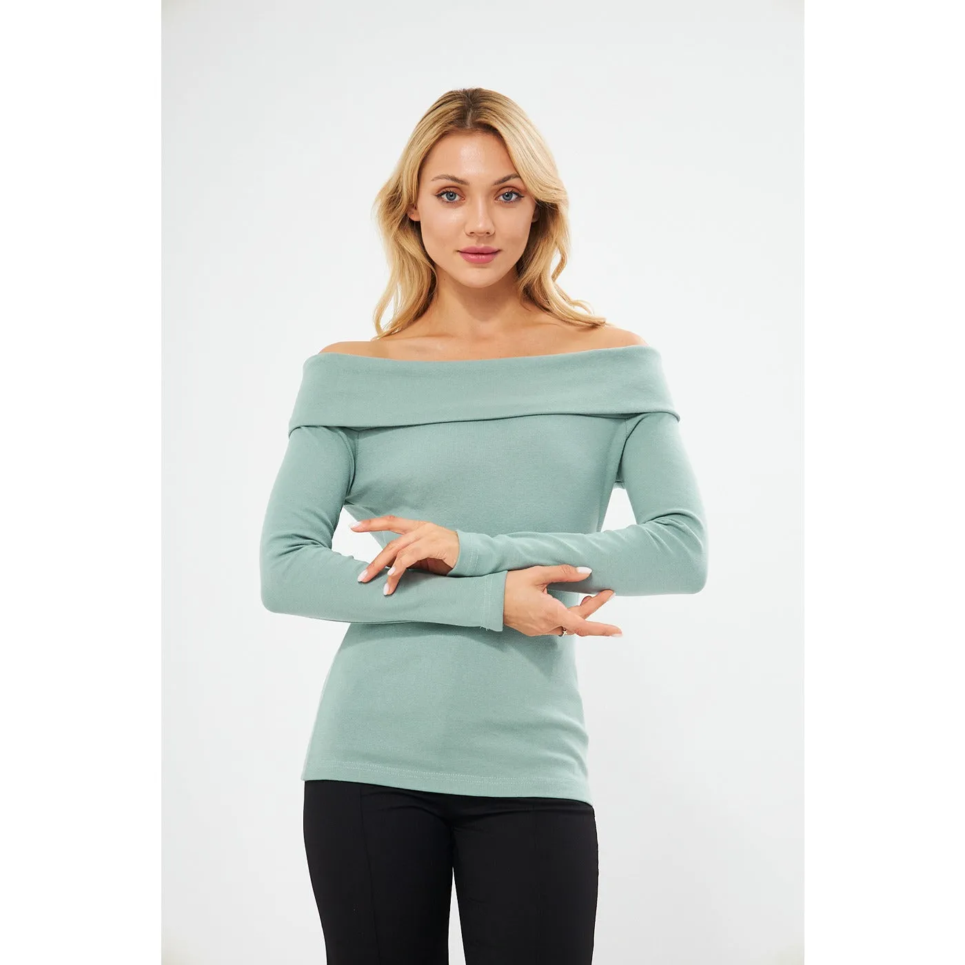 Opal Rib Off-Shoulder Top