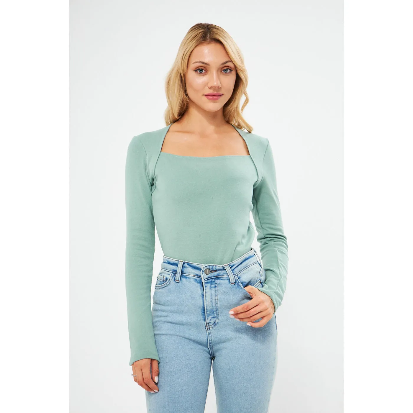 Opal Rib Swan Neck Top