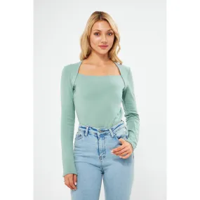 Opal Rib Swan Neck Top