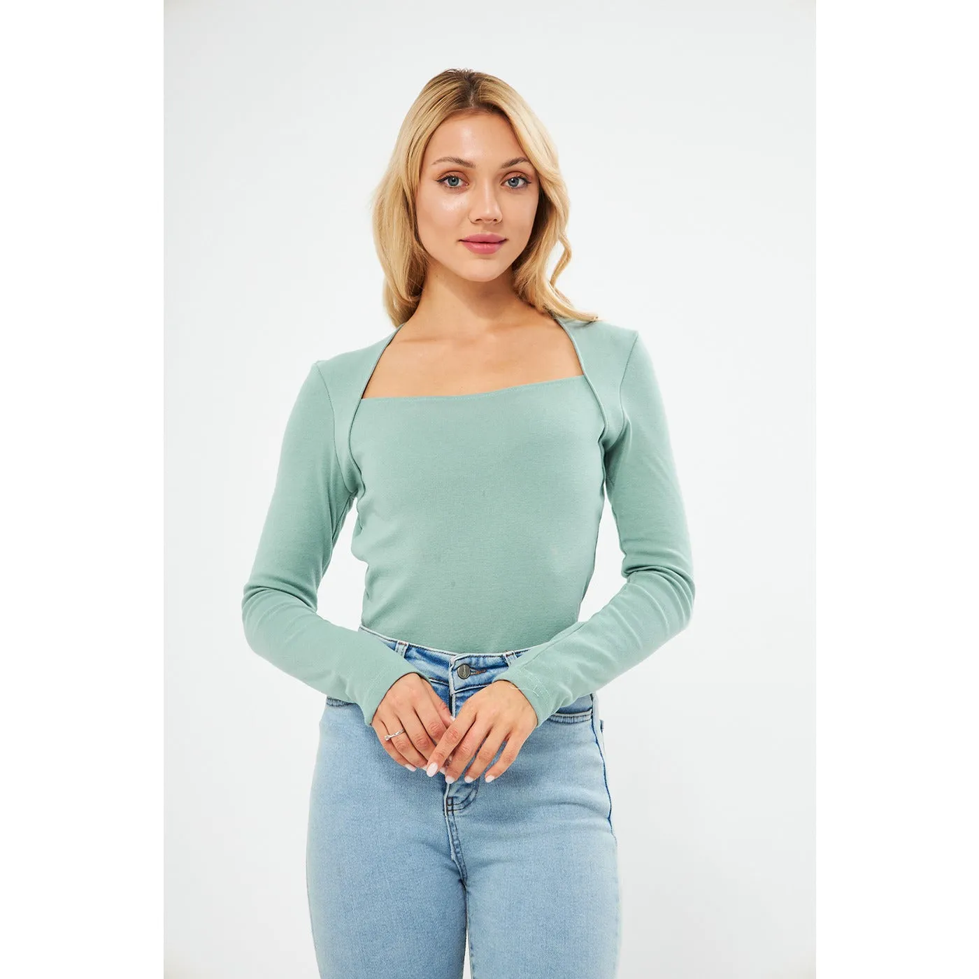 Opal Rib Swan Neck Top