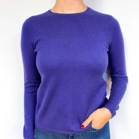 Pansy Purple Cashmere Crew Neck Jumper Small