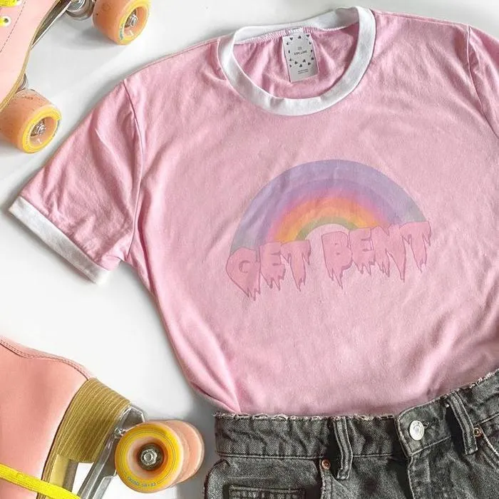 Pastel Get Bent Rainbow Tee