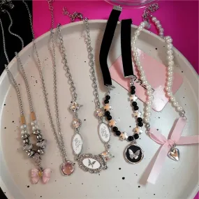 Paulette's Sakura-Strewn Date Under the Eiffel Tower     Goth  Choker Dark Academia Kawaii Academia Y2K Cottagecore Coquette Fairycore Dollette Princesscore