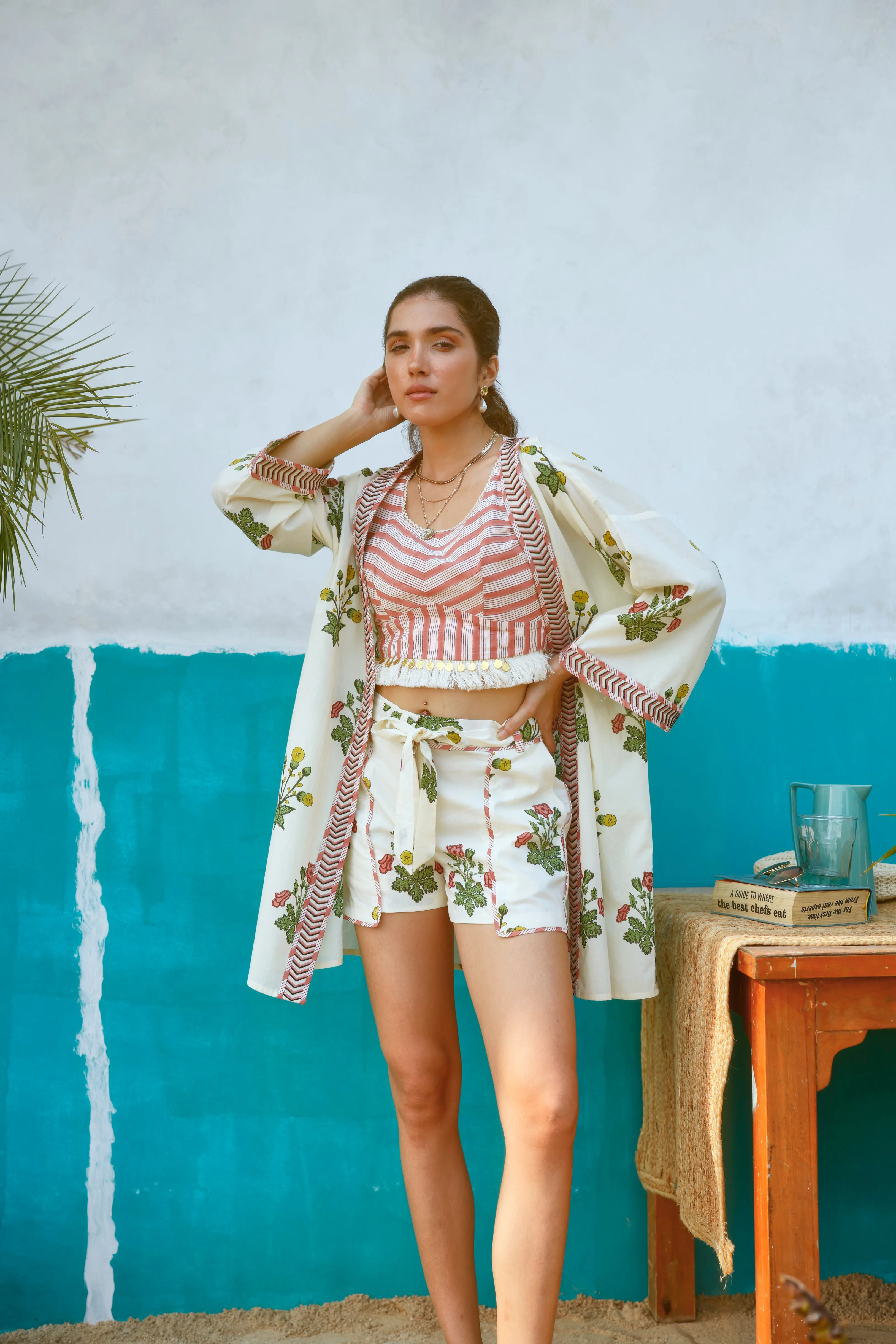 Peach and Yellow Floral Cape
