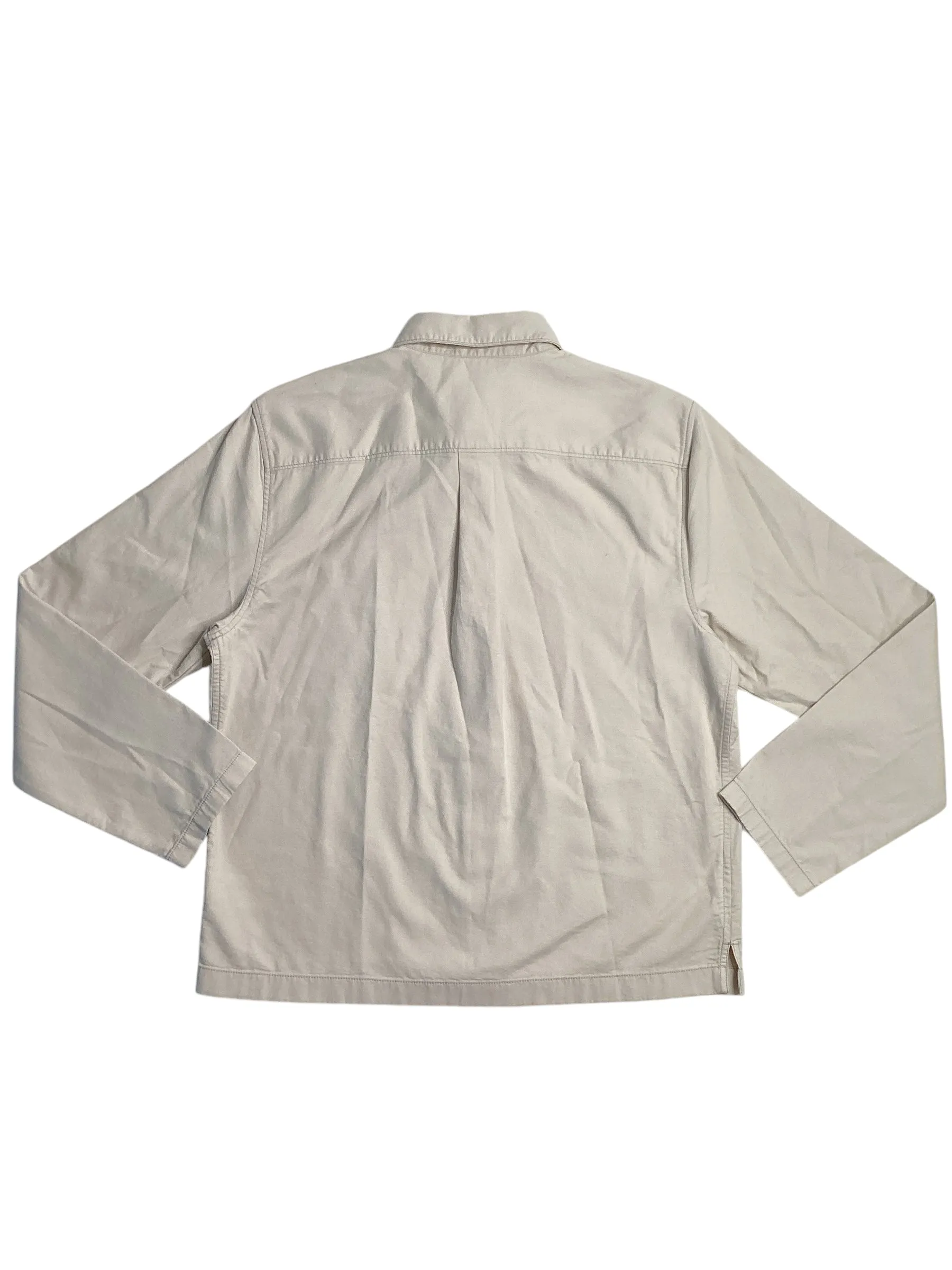 Perry Ellis Mens Button Down Shacket Coat Jacket Beige Small
