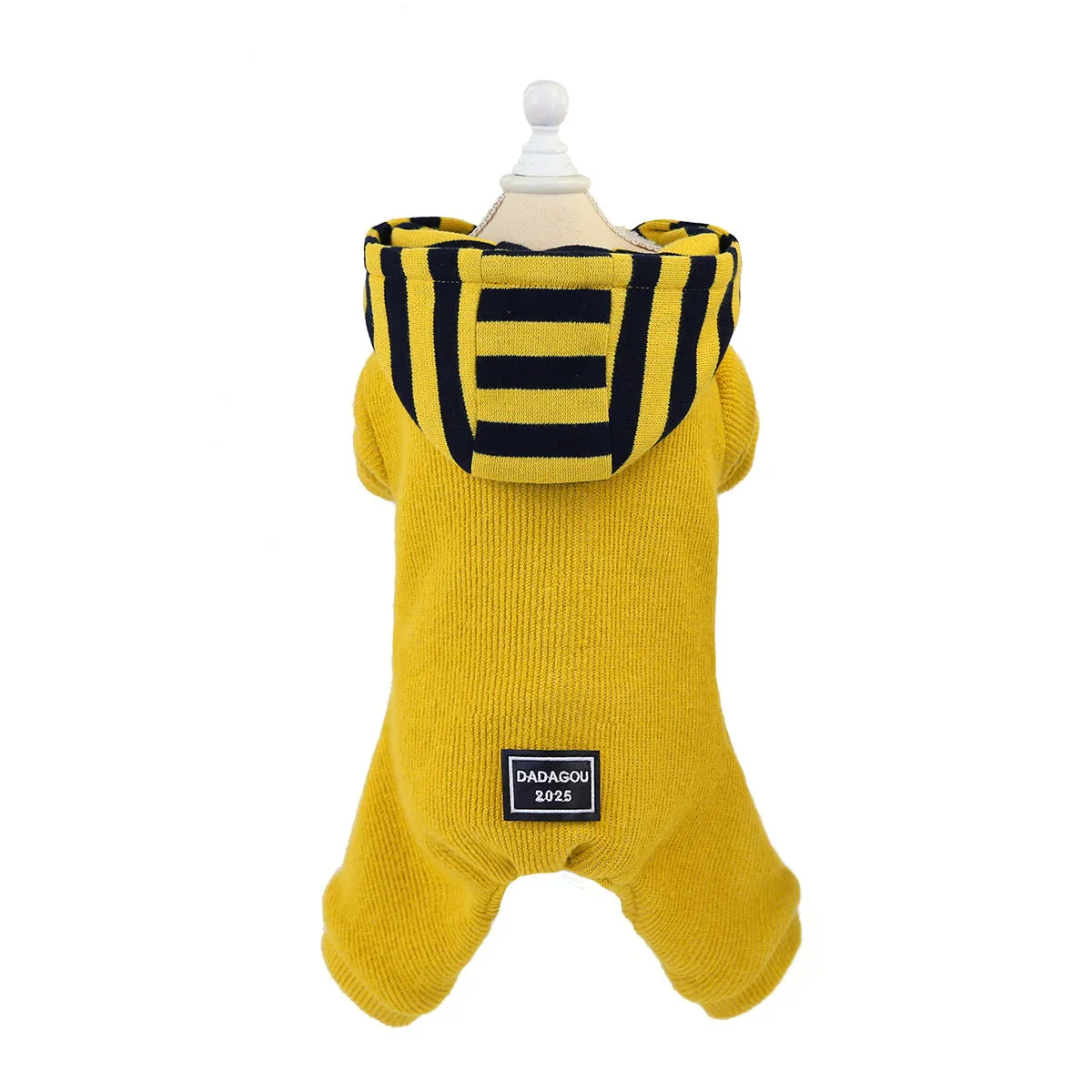 Pet clothing with hood and cashmere to keep warm in autumn and winter