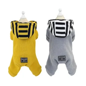 Pet clothing with hood and cashmere to keep warm in autumn and winter
