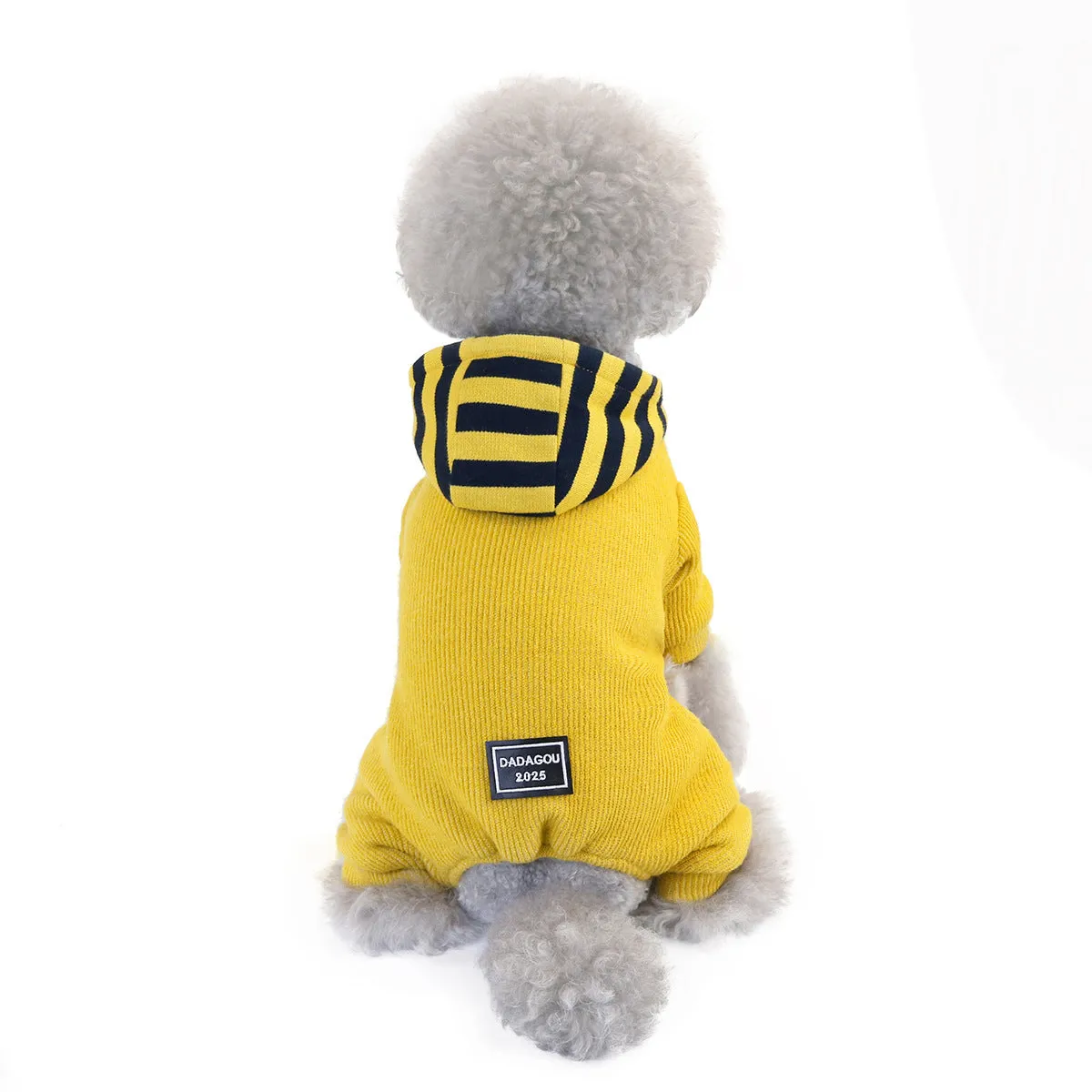 Pet clothing with hood and cashmere to keep warm in autumn and winter