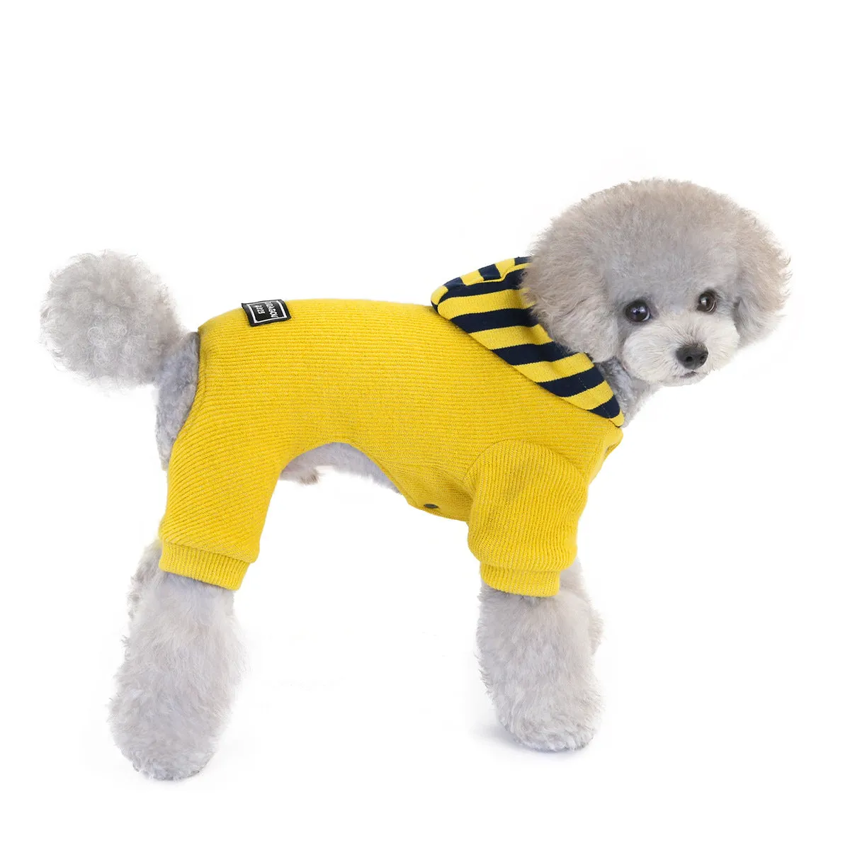 Pet clothing with hood and cashmere to keep warm in autumn and winter