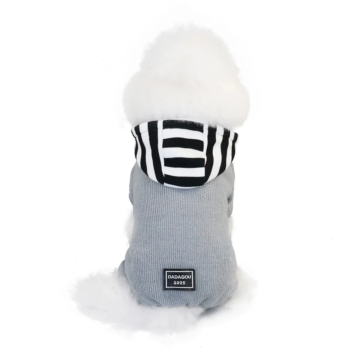 Pet clothing with hood and cashmere to keep warm in autumn and winter