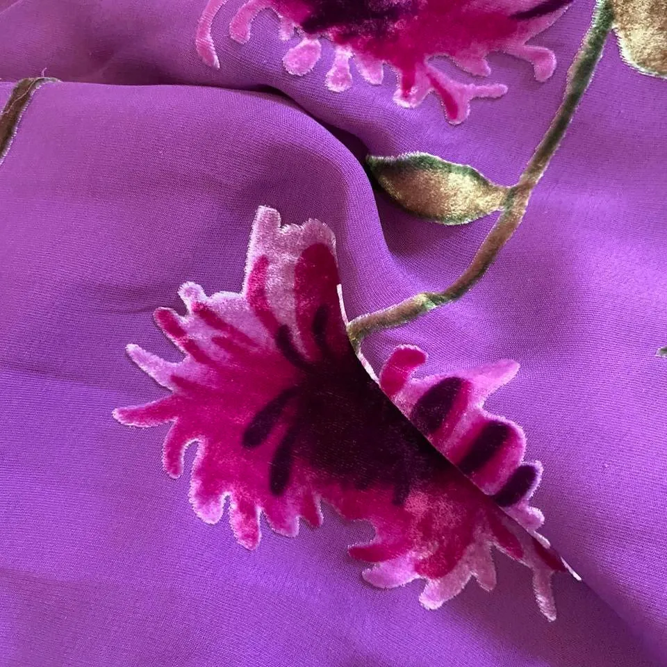 Pink 100% silk devore slip dress UK 12-14