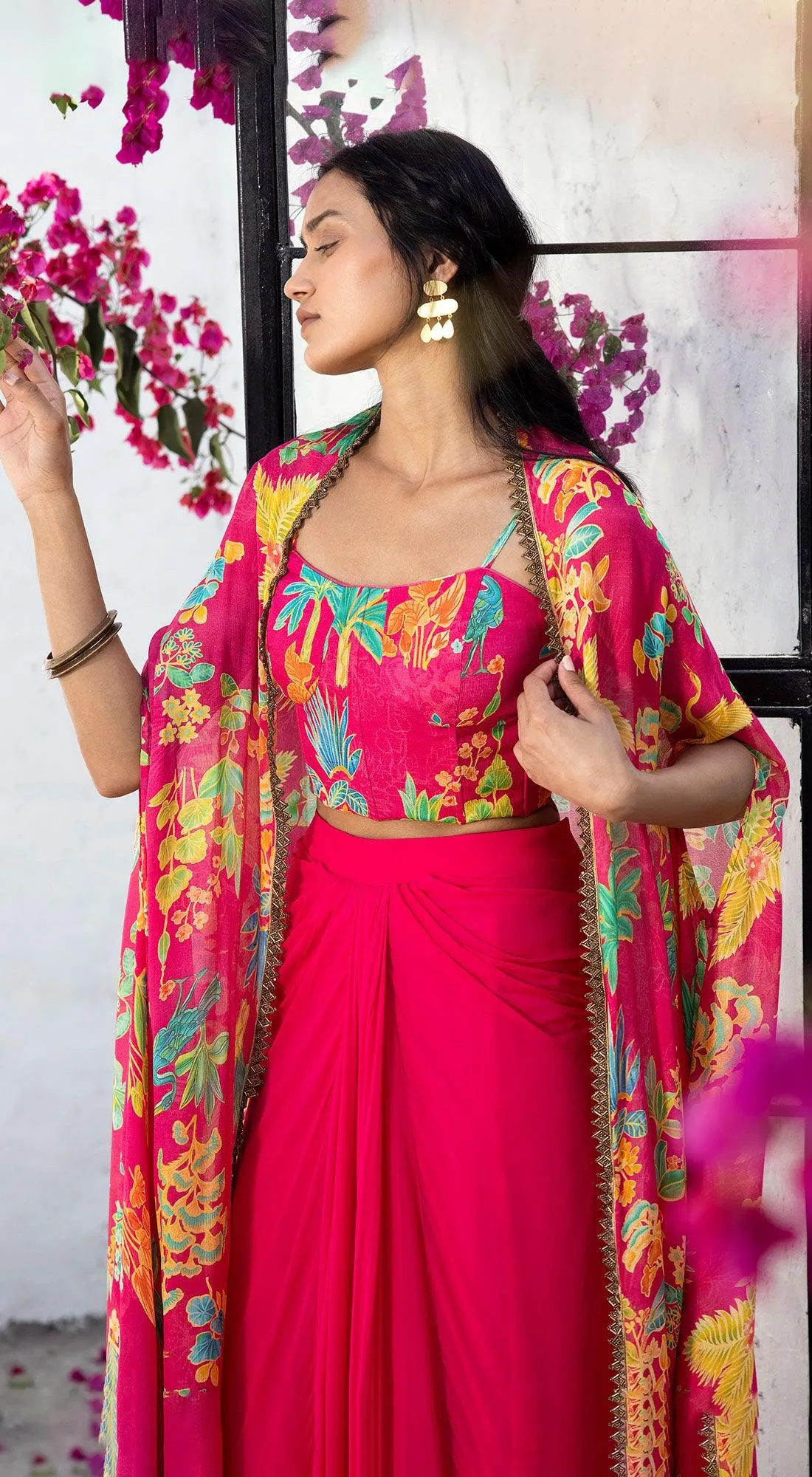 Pink Cape & Skirt Set