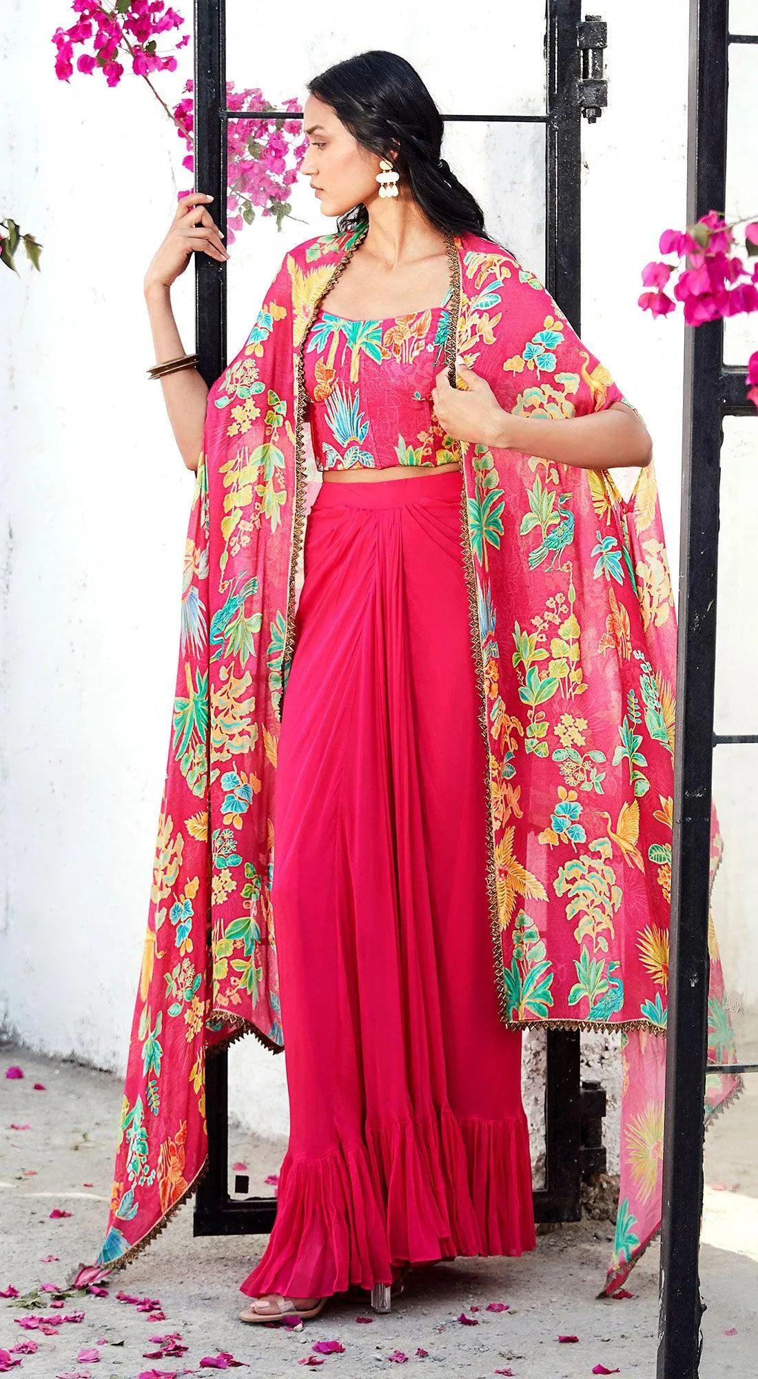 Pink Cape & Skirt Set