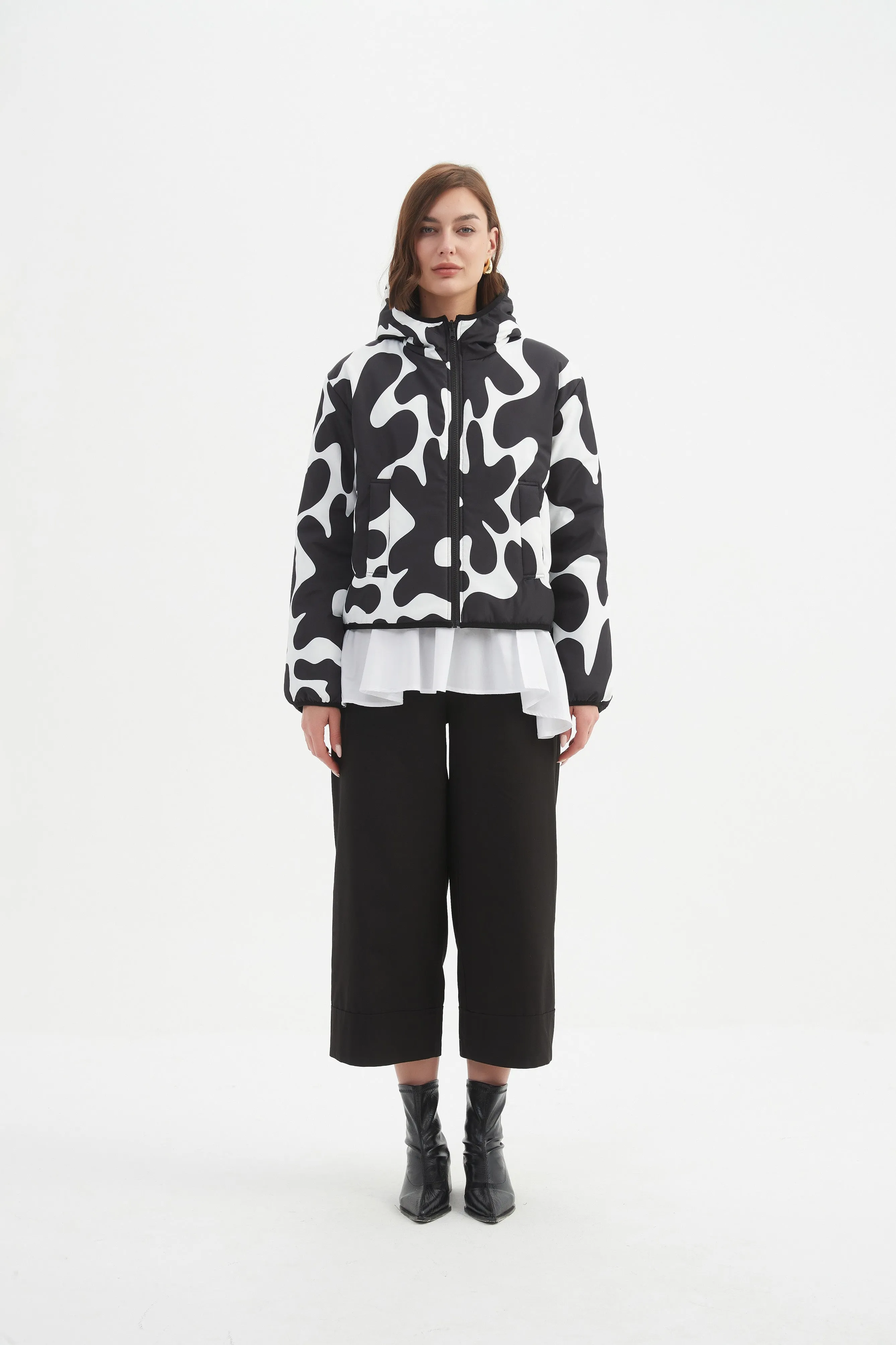 REVERSIBLE PRINT PUFFER JACKET