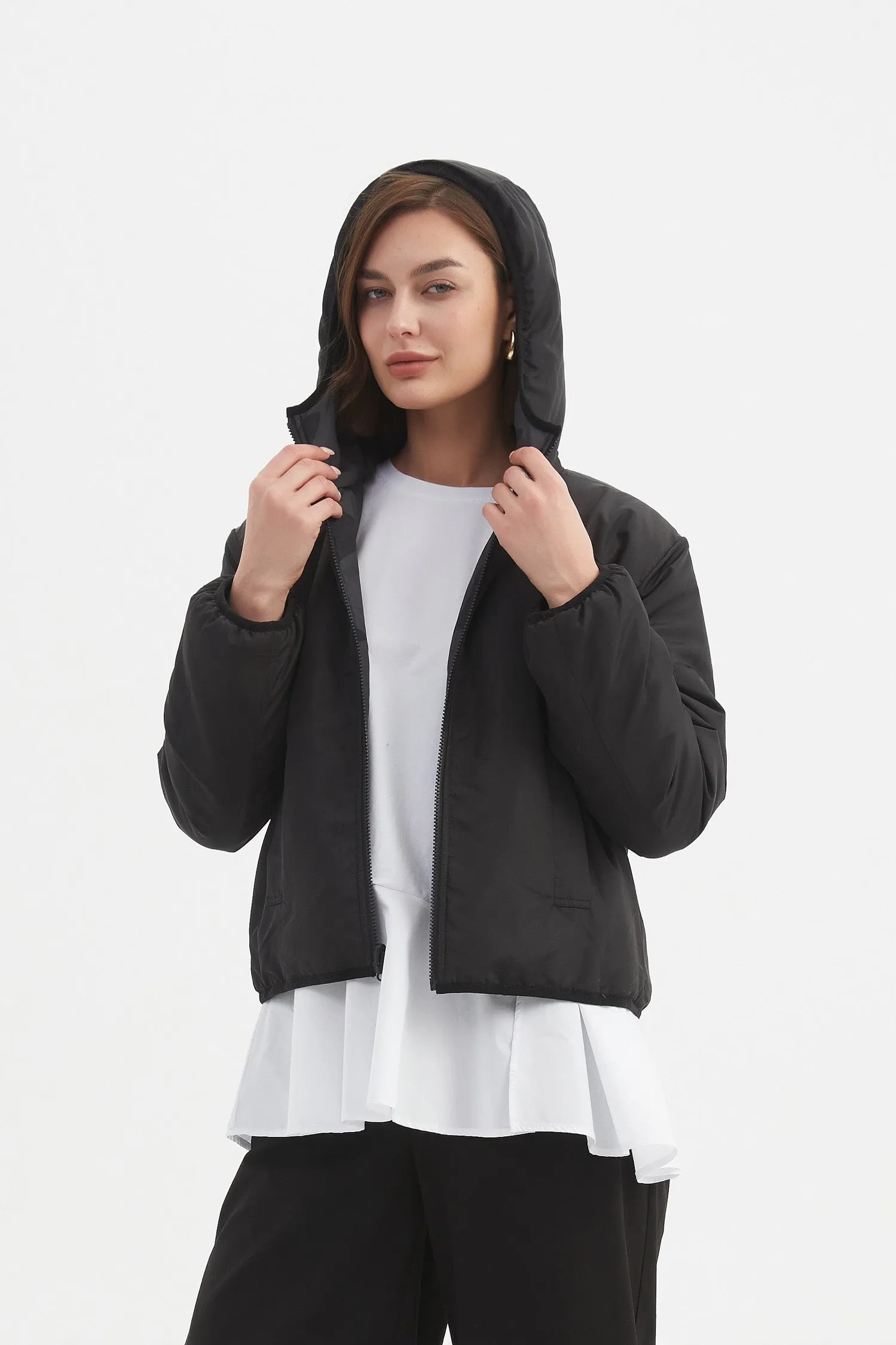 REVERSIBLE PRINT PUFFER JACKET