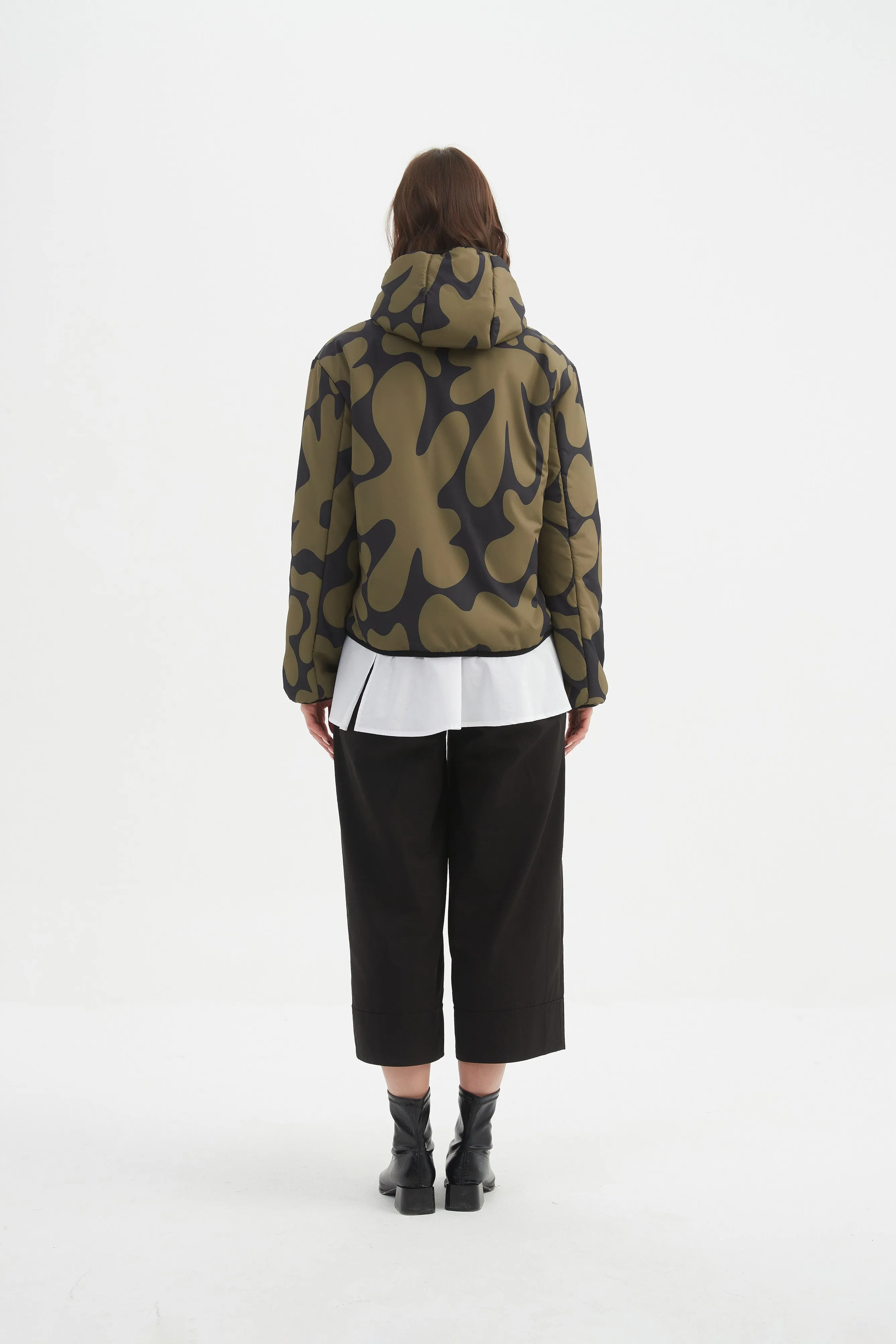 REVERSIBLE PRINT PUFFER JACKET