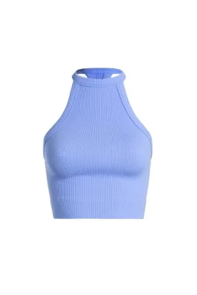 RIBBED RACERBACK MOCK NECK  CROP TANK