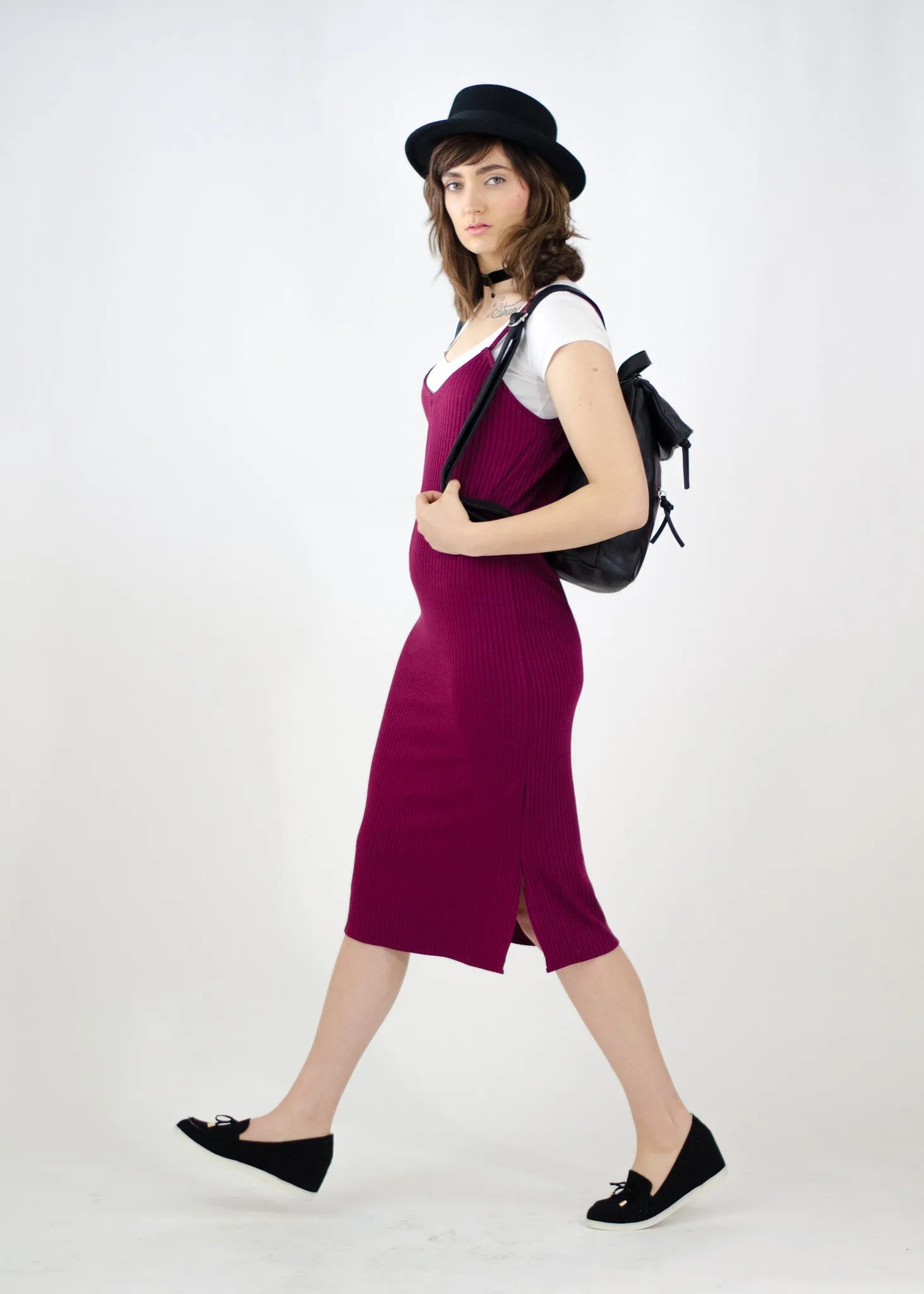 Ribbed Spaghetti Strap Dress
