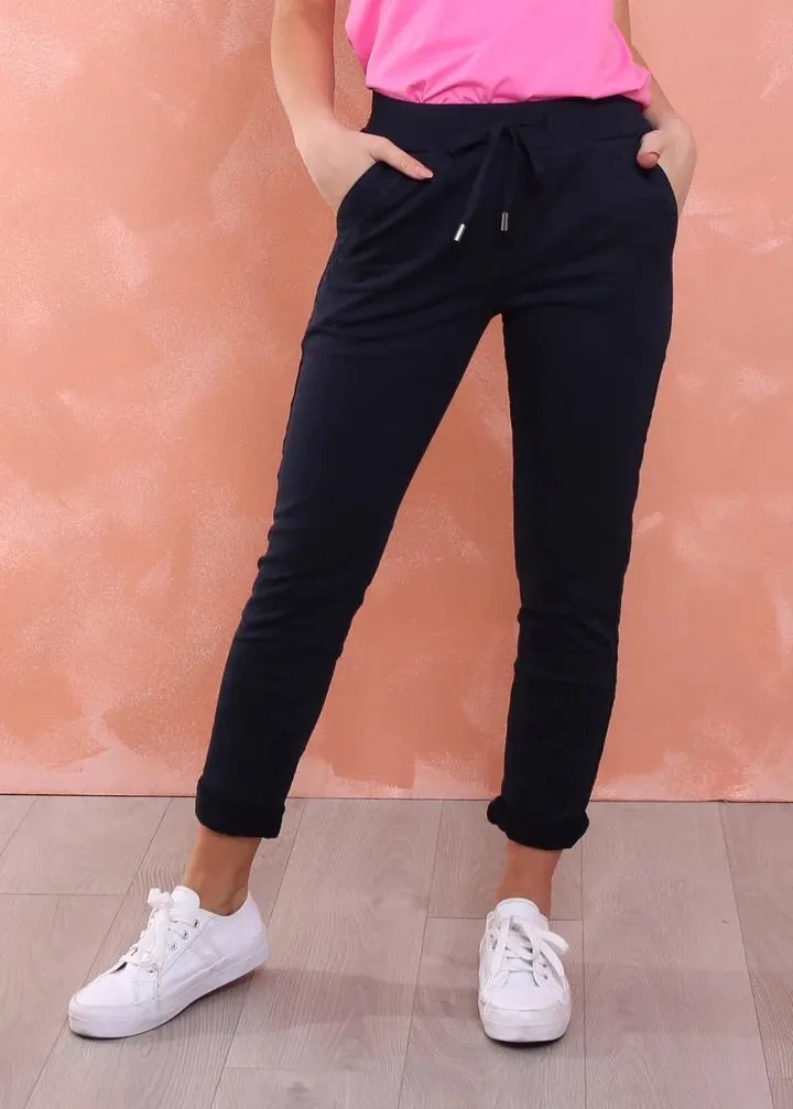 Riley Denim Joggers - Ink