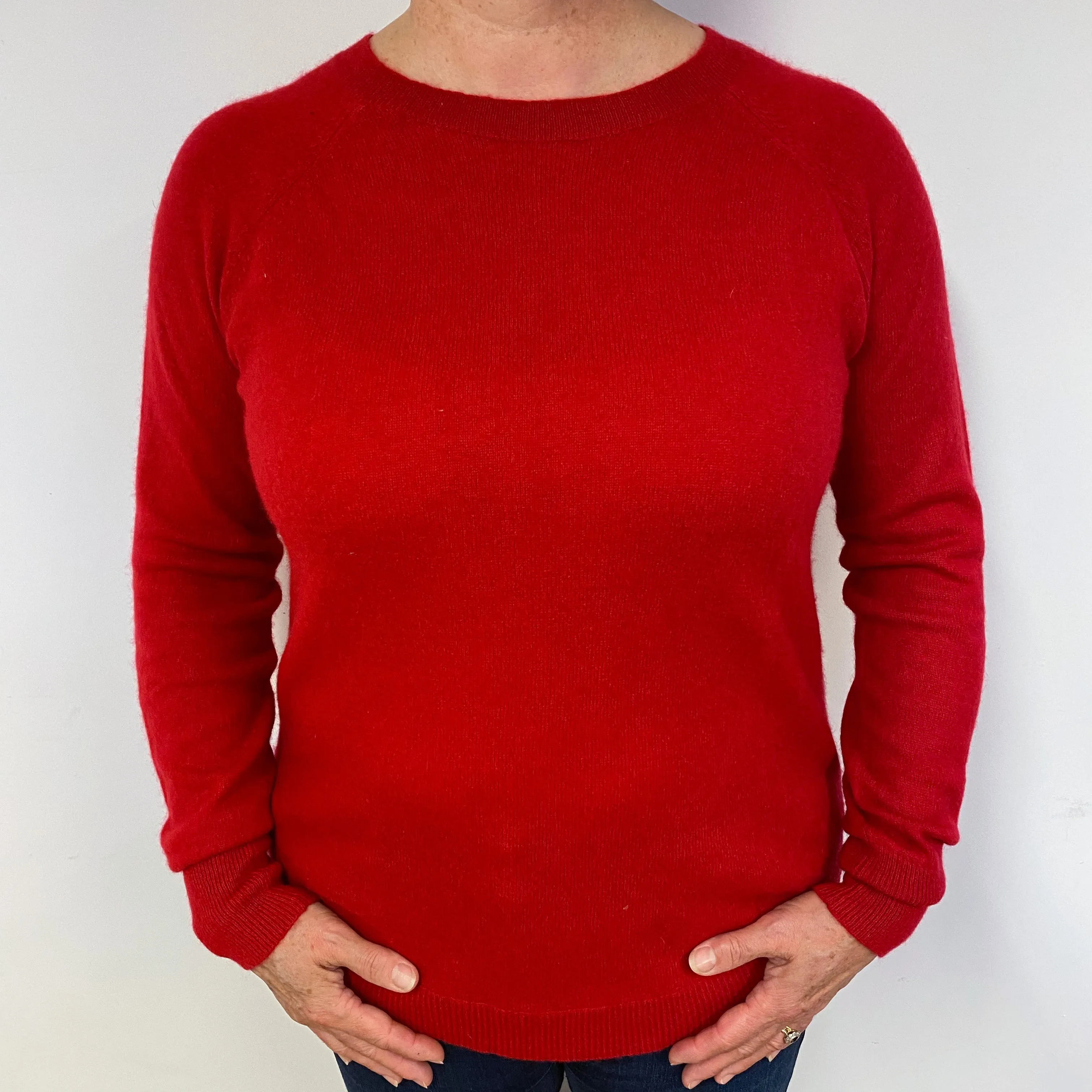 Scarlett Red Cashmere Crew Neck Jumper Large