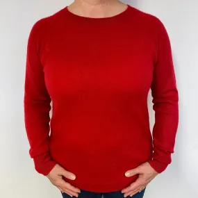 Scarlett Red Cashmere Crew Neck Jumper Large