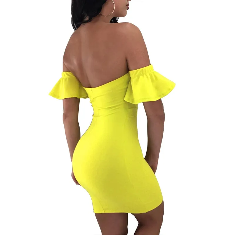 Sexy Sweetheart Bandage Bodycon Dress With Details #Yellow #Strapless #Bandage