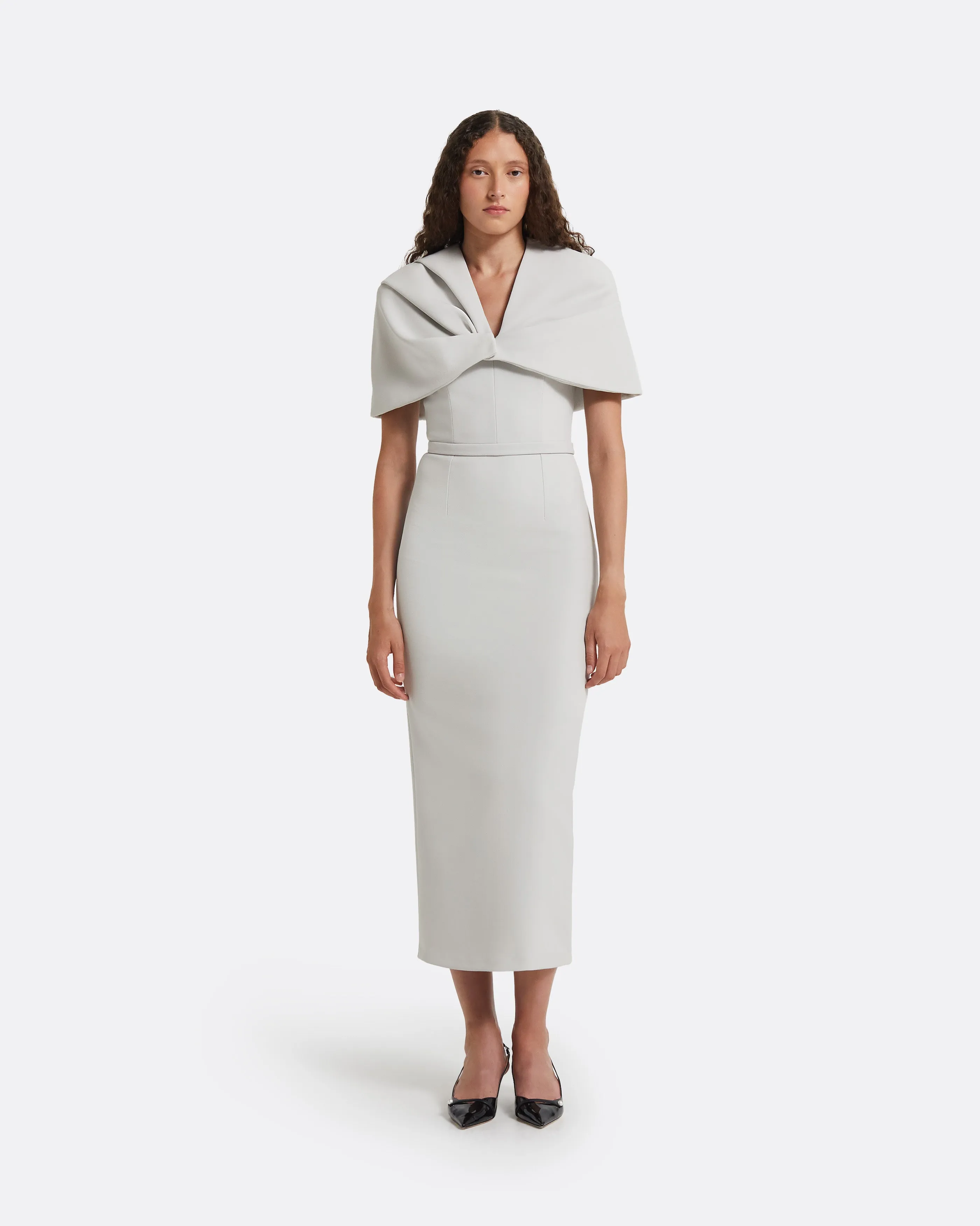 Shula Stone Grey Midi Dress
