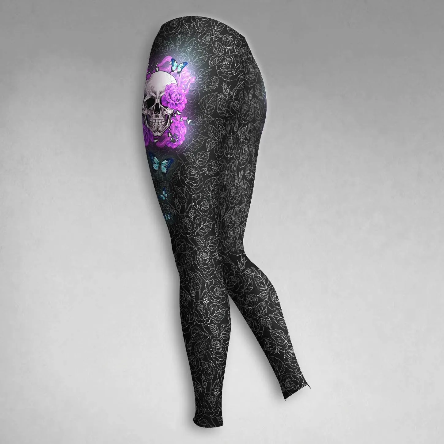 Skull Rose Pink Gothic Combo Hoodie and Leggings