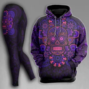 Skull Sugar Purple Gothic Combo Hoodie and Leggings