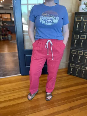 STRAWBERRY RED DRAWSTRING JOGGERS