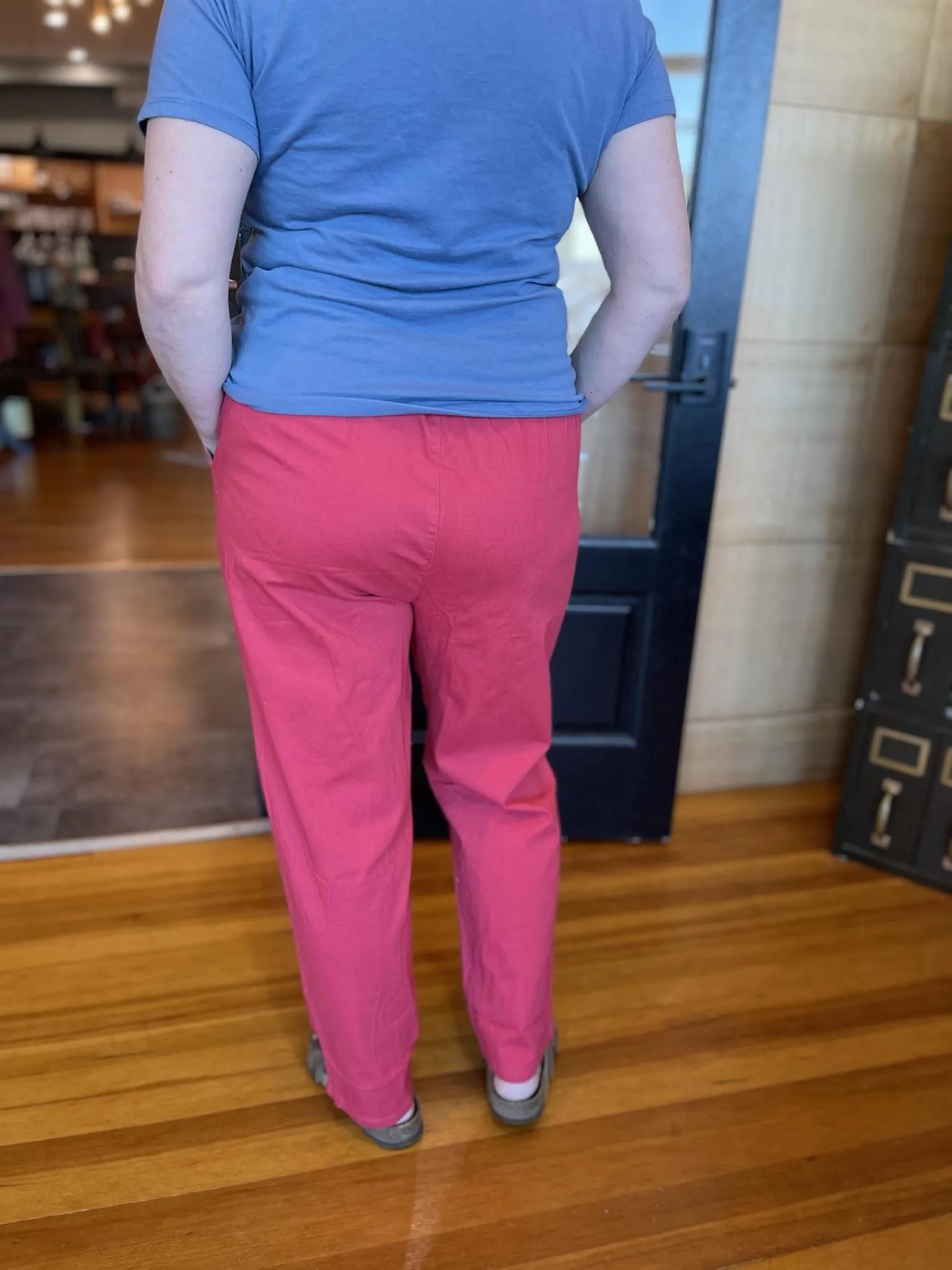STRAWBERRY RED DRAWSTRING JOGGERS