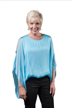 TEES BY TINA BT224 Tenley Cold Shoulder Silk Convertible Tank